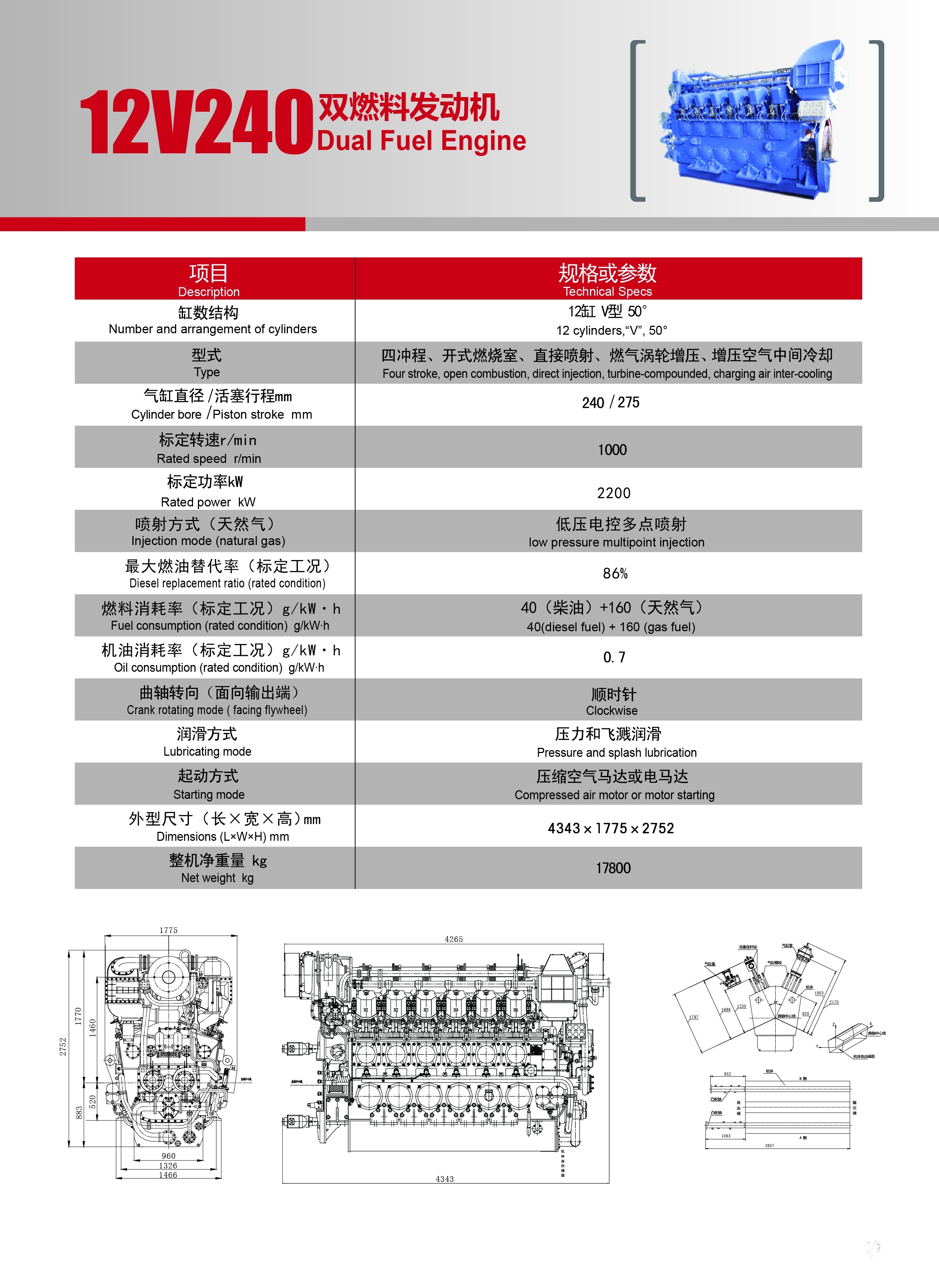 12V240双燃料发动机