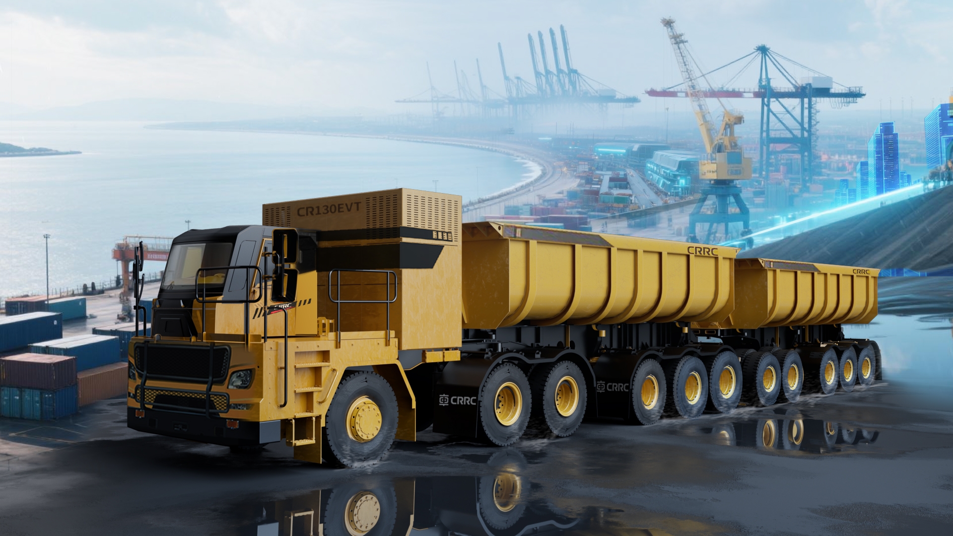 CR130EVT Wide-Body Mining Double Trailer